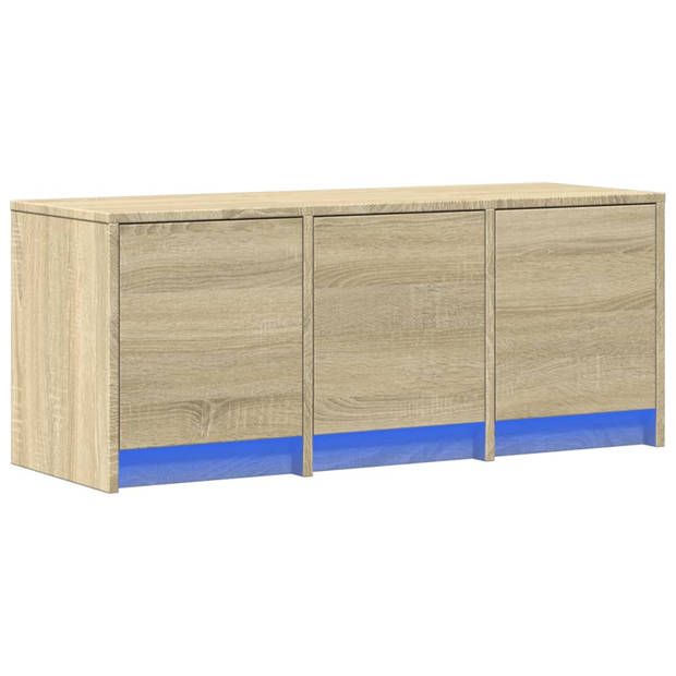 vidaXL Tv-meubel met LED 97x34x40 cm bewerkt hout sonoma eikenkleurig