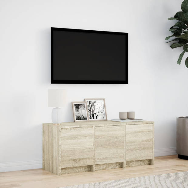 vidaXL Tv-meubel met LED 97x34x40 cm bewerkt hout sonoma eikenkleurig