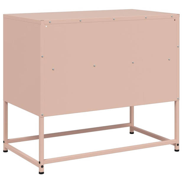 vidaXL Tv-meubel 68x39x60,5 cm staal roze