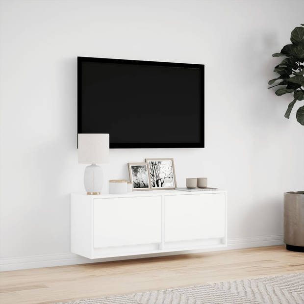 vidaXL Tv-wandmeubel met LED-verlichting 100x31x35 cm wit