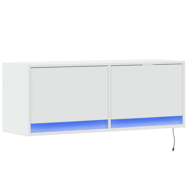 vidaXL Tv-wandmeubel met LED-verlichting 100x31x35 cm wit