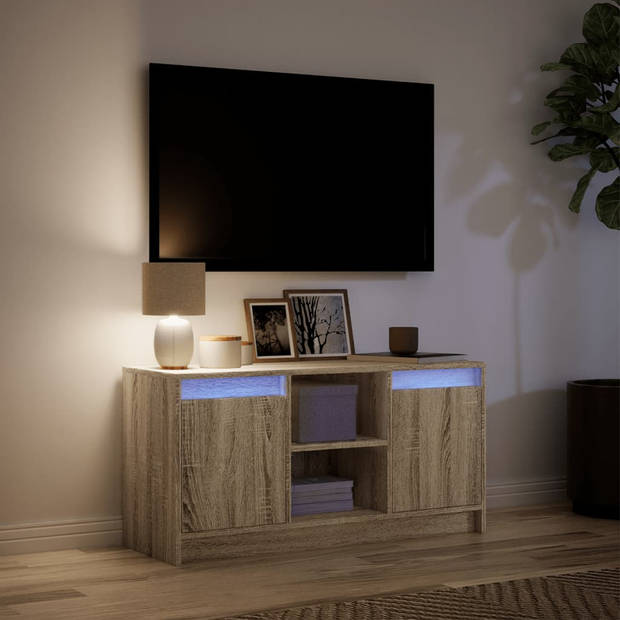 vidaXL Tv-meubel met LED 100x34x50 cm bewerkt hout sonoma eikenkleurig