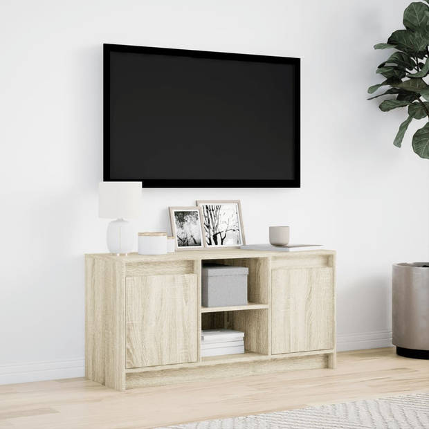 vidaXL Tv-meubel met LED 100x34x50 cm bewerkt hout sonoma eikenkleurig