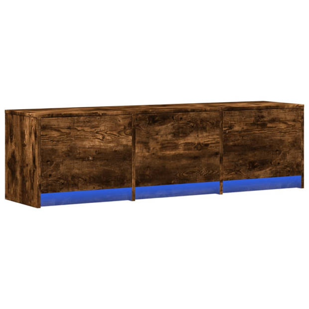 vidaXL Tv-meubel met LED 140x34x40 cm bewerkt hout gerookt eikenkleur