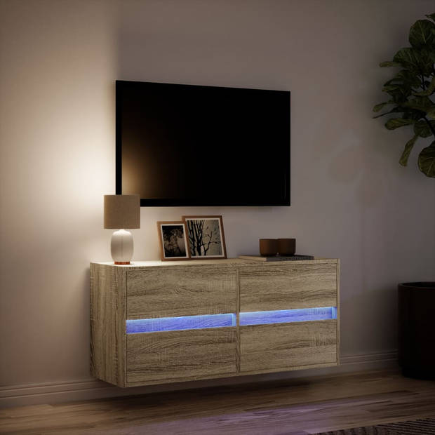 vidaXL Tv-wandmeubel met LED-verlichting 100x31x45 cm sonoma eiken