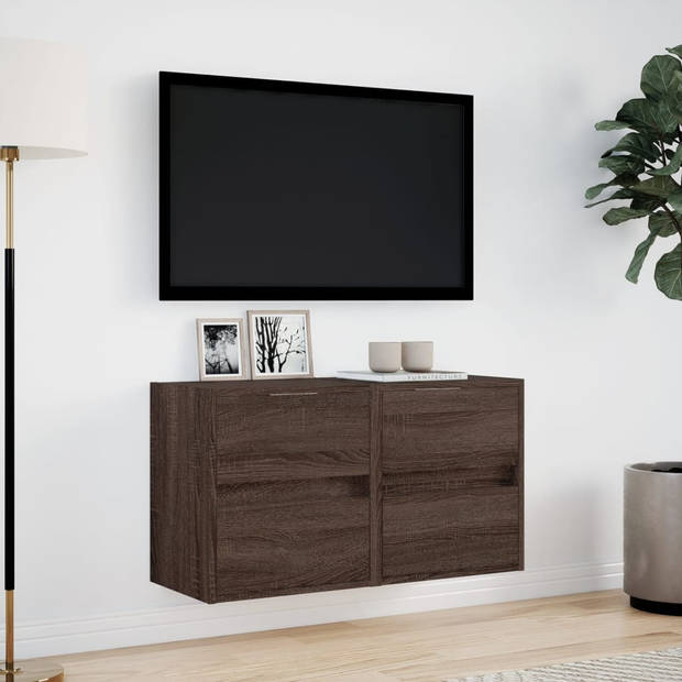 vidaXL Tv-wandmeubels met LED 2 st 41x31x45 cm bruin eikenkleurig