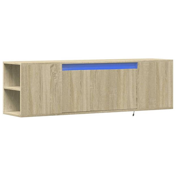 vidaXL Tv-wandmeubel met LED-verlichting 135x31x39,5 cm sonoma eiken