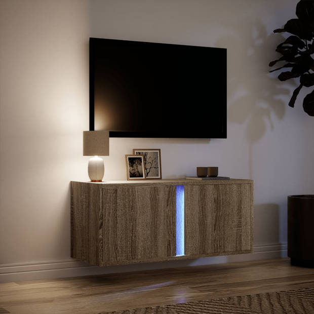 vidaXL Tv-wandmeubel met LED-verlichting 80x31x35 cm sonoma eikenkleur