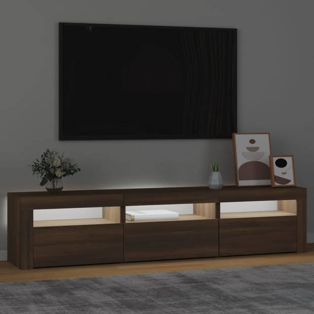 vidaXL Tv-meubel met LED-verlichting 180x35x40 cm bruin eikenkleur