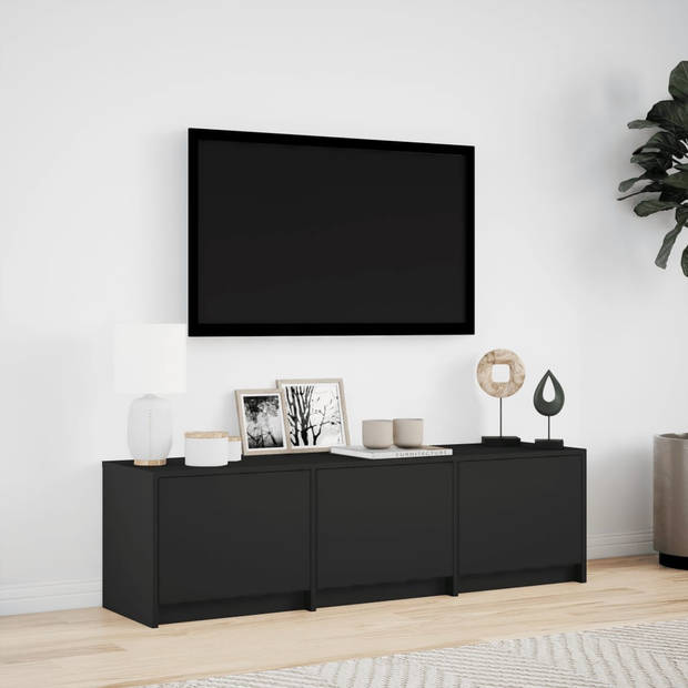 vidaXL Tv-meubel met LED 140x34x40 cm bewerkt hout zwart