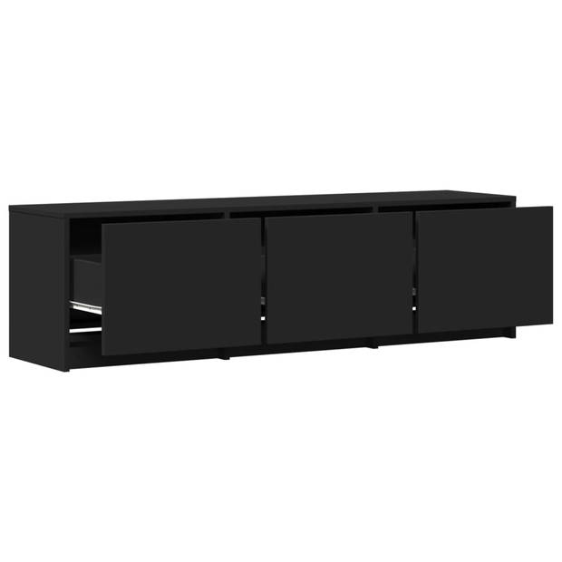 vidaXL Tv-meubel met LED 140x34x40 cm bewerkt hout zwart