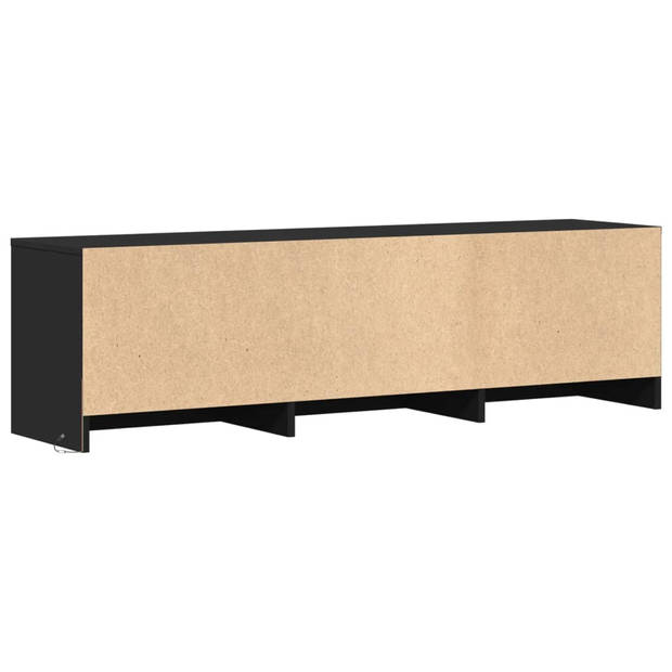 vidaXL Tv-meubel met LED 140x34x40 cm bewerkt hout zwart