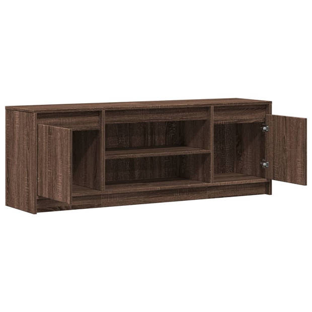 vidaXL Tv-meubel met LED 139,5x34x50 cm bewerkt hout bruin eikenkleur