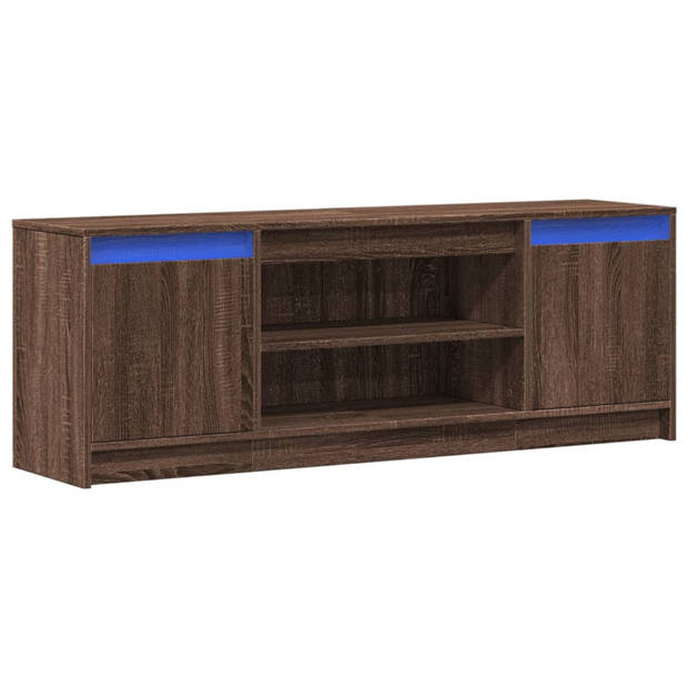 vidaXL Tv-meubel met LED 139,5x34x50 cm bewerkt hout bruin eikenkleur