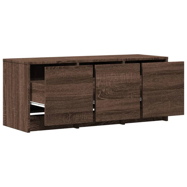 vidaXL Tv-meubel met LED 97x34x40 cm bewerkt hout bruin eikenkleurig