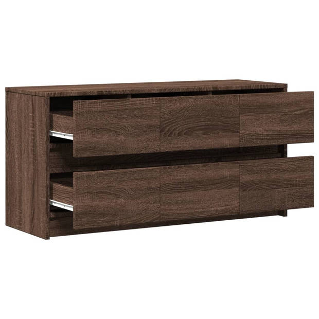 vidaXL Tv-meubel met LED 100x34x50 cm bewerkt hout bruin eikenkleurig