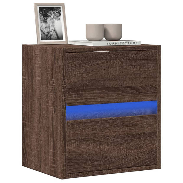 vidaXL Tv-wandmeubel met LED-verlichting 41x31x45 cm bruin eikenkleur