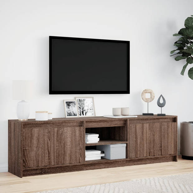 vidaXL Tv-meubel met LED 180x34x50 cm bewerkt hout bruin eikenkleurig