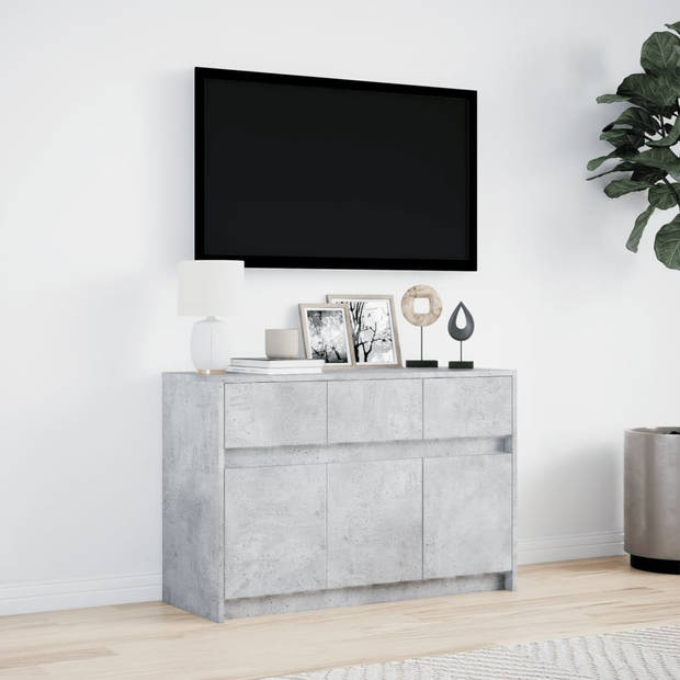 vidaXL Tv-meubel met LED 91x34x61 cm bewerkt hout betongrijs