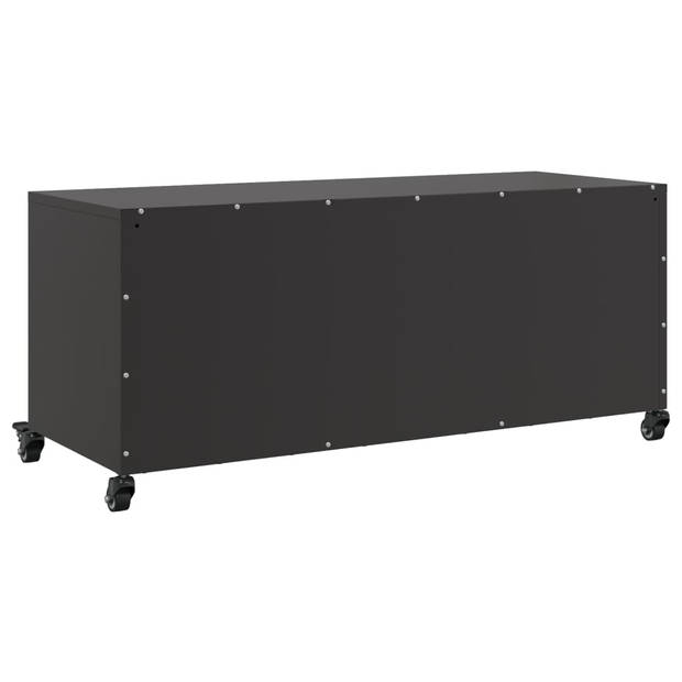 vidaXL Tv-meubel 100,5x39x43,5 cm staal zwart