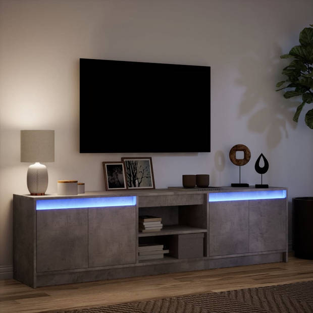 vidaXL Tv-meubel met LED 180x34x50 cm bewerkt hout betongrijs