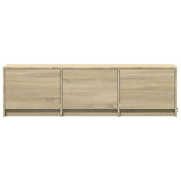 vidaXL Tv-meubel met LED 140x34x40 cm bewerkt hout sonoma eikenkleurig