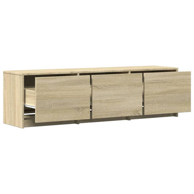 vidaXL Tv-meubel met LED 140x34x40 cm bewerkt hout sonoma eikenkleurig