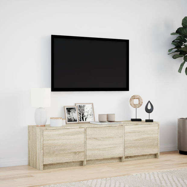 vidaXL Tv-meubel met LED 140x34x40 cm bewerkt hout sonoma eikenkleurig