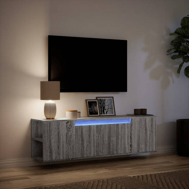 vidaXL Tv-wandmeubel met LED-verlichting 135x31x39,5 cm grijs sonoma