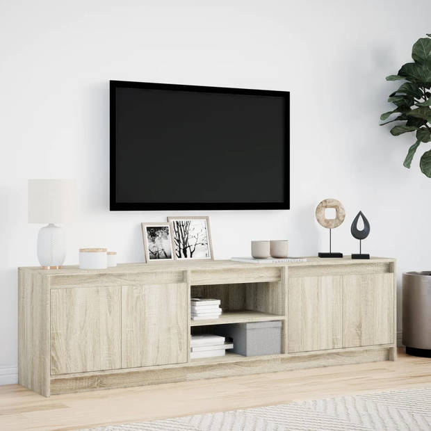 vidaXL Tv-meubel met LED 180x34x50 cm bewerkt hout sonoma eikenkleurig