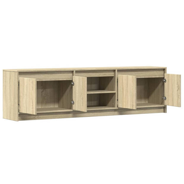 vidaXL Tv-meubel met LED 180x34x50 cm bewerkt hout sonoma eikenkleurig