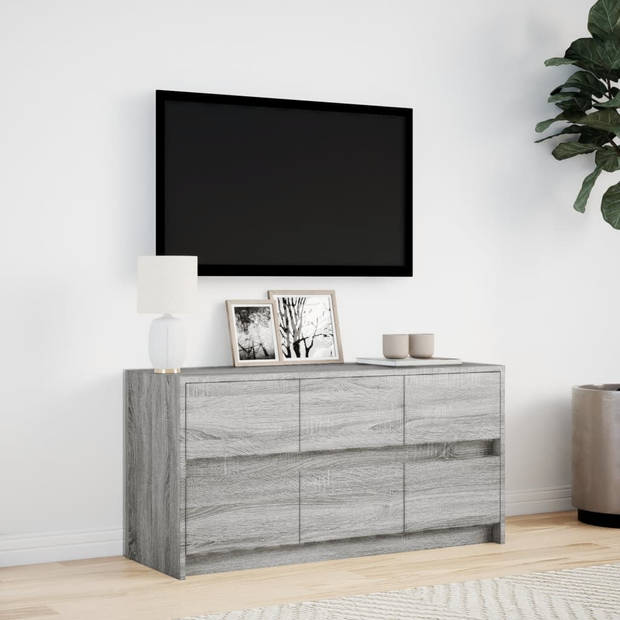 vidaXL Tv-meubel met LED 100x34x50 cm bewerkt hout grijs sonoma eiken