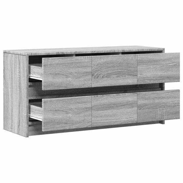 vidaXL Tv-meubel met LED 100x34x50 cm bewerkt hout grijs sonoma eiken