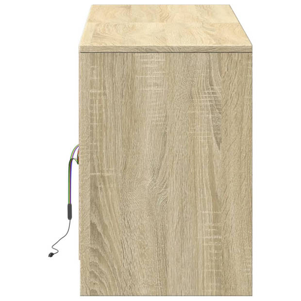 vidaXL Tv-meubel met LED 139,5x34x50 cm bewerkt hout sonoma eikenkleur