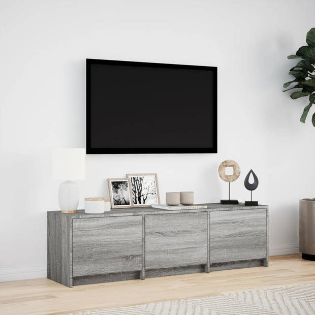 vidaXL Tv-meubel met LED 140x34x40 cm bewerkt hout grijs sonoma eiken