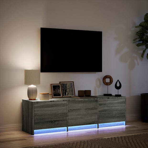 vidaXL Tv-meubel met LED 140x34x40 cm bewerkt hout grijs sonoma eiken