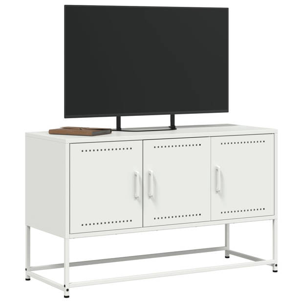 vidaXL Tv-meubel 100,5x39x60,5 cm staal wit