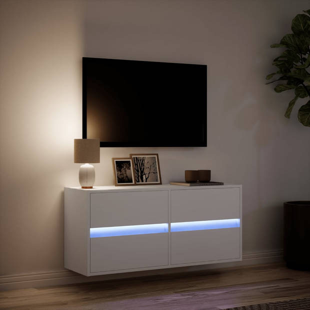 vidaXL Tv-wandmeubel met LED-verlichting 100x31x45 cm wit