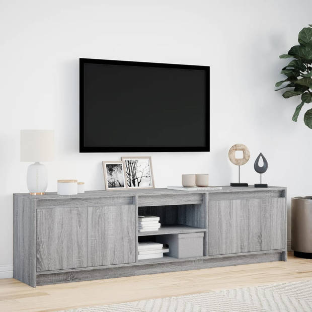 vidaXL Tv-meubel met LED 180x34x50 cm bewerkt hout grijs sonoma eiken