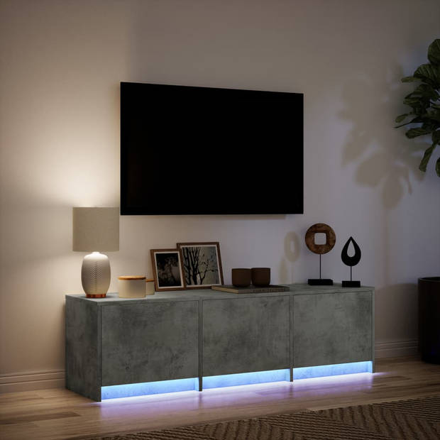 vidaXL Tv-meubel met LED 140x34x40 cm bewerkt hout betongrijs