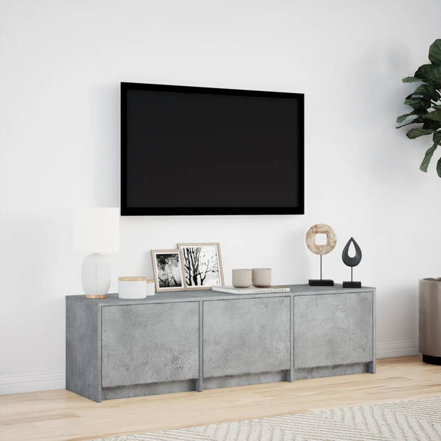 vidaXL Tv-meubel met LED 140x34x40 cm bewerkt hout betongrijs