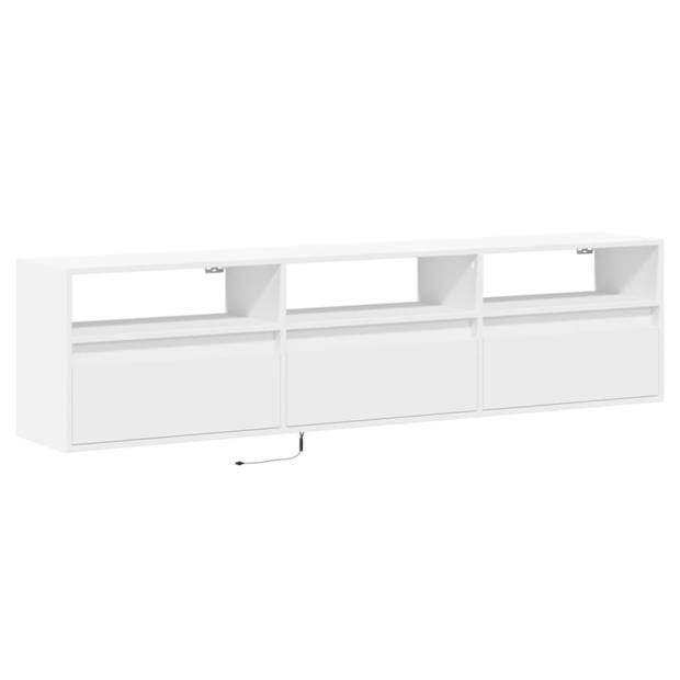 vidaXL Tv-wandmeubel met LED-verlichting 180x31x45 cm wit