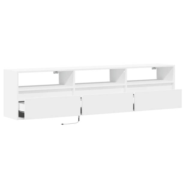 vidaXL Tv-wandmeubel met LED-verlichting 180x31x45 cm wit