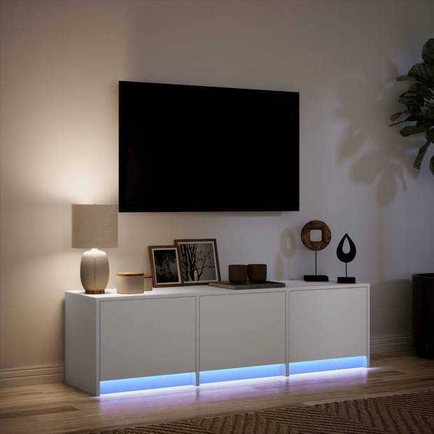 vidaXL Tv-meubel met LED 140x34x40 cm bewerkt hout wit