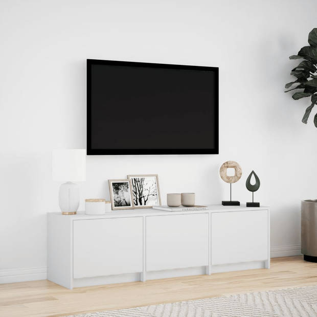 vidaXL Tv-meubel met LED 140x34x40 cm bewerkt hout wit