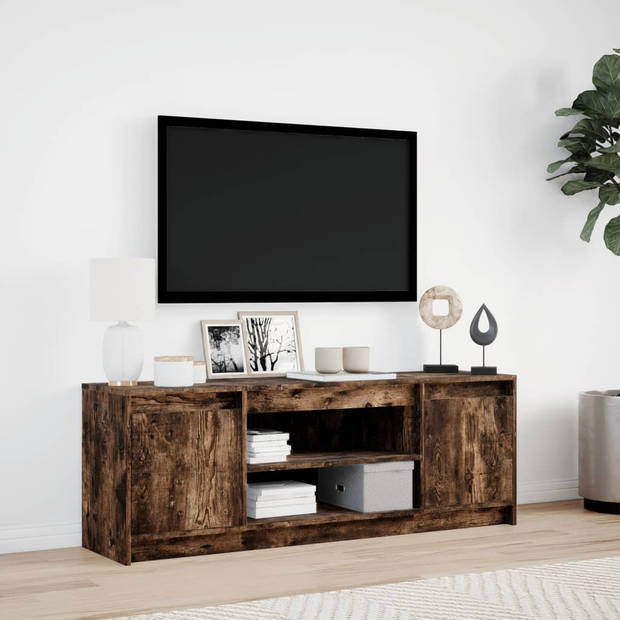 vidaXL Tv-meubel met LED 139,5x34x50 cm bewerkt hout gerookt eiken