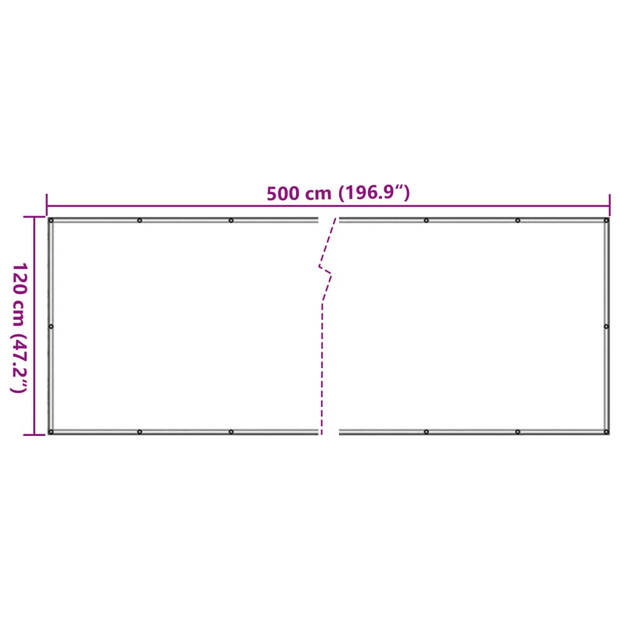 vidaXL Balkonscherm 500x120 cm PVC grijs