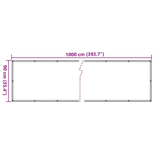 vidaXL Balkonscherm 1000x90 cm PVC crèmekleurig