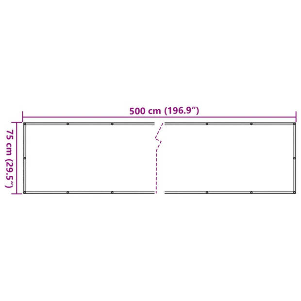 vidaXL Balkonscherm 500x75 cm PVC crèmekleurig