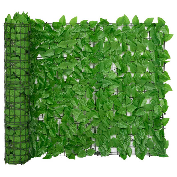 vidaXL Balkonscherm met groene bladeren 200x100 cm